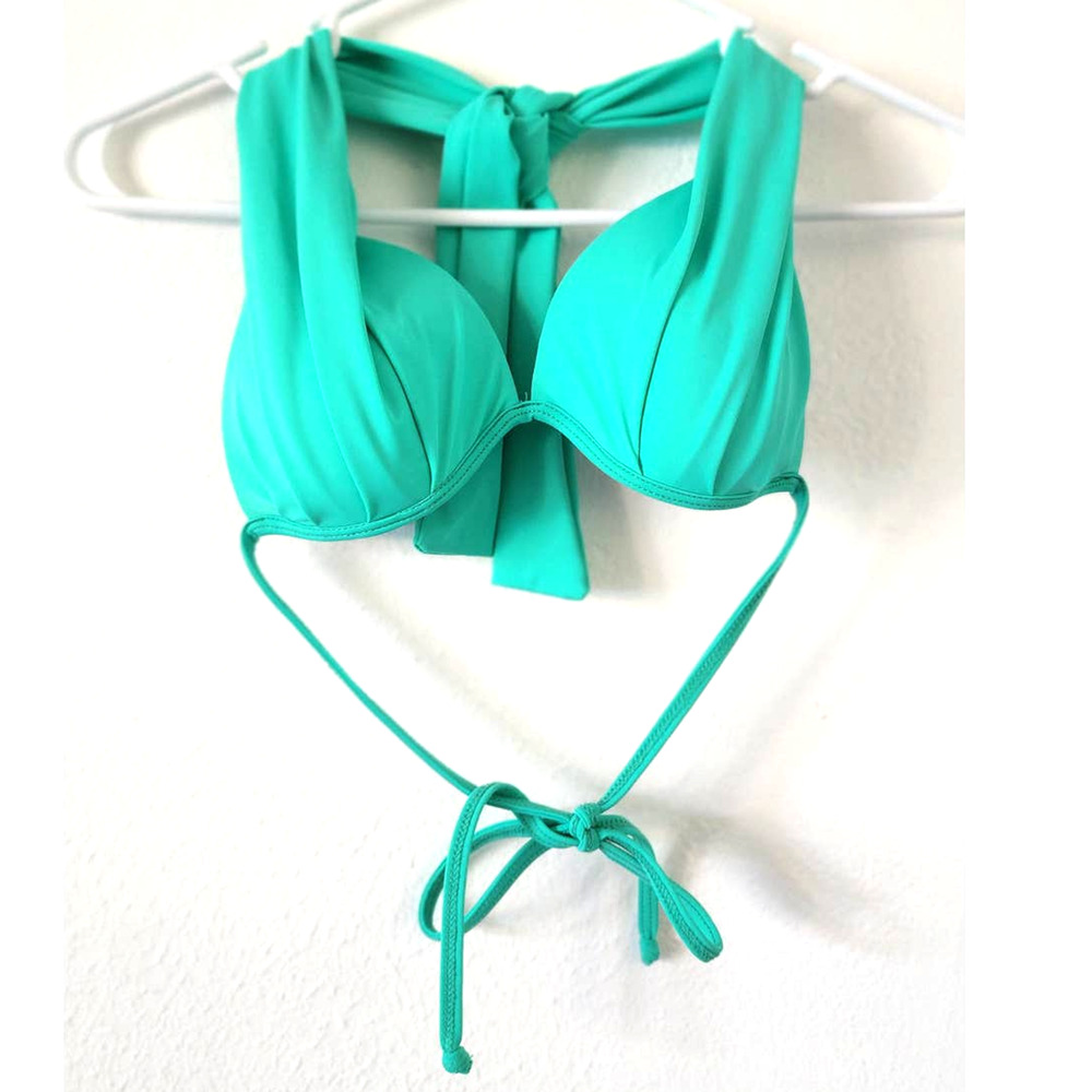 Dippin' Daisy's Swimwear Green Halter Bikini Top Size Small